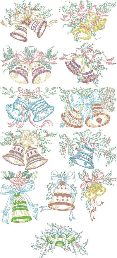 Christmas Bells Collection | Machine Embroidery Designs By Sew Swell
