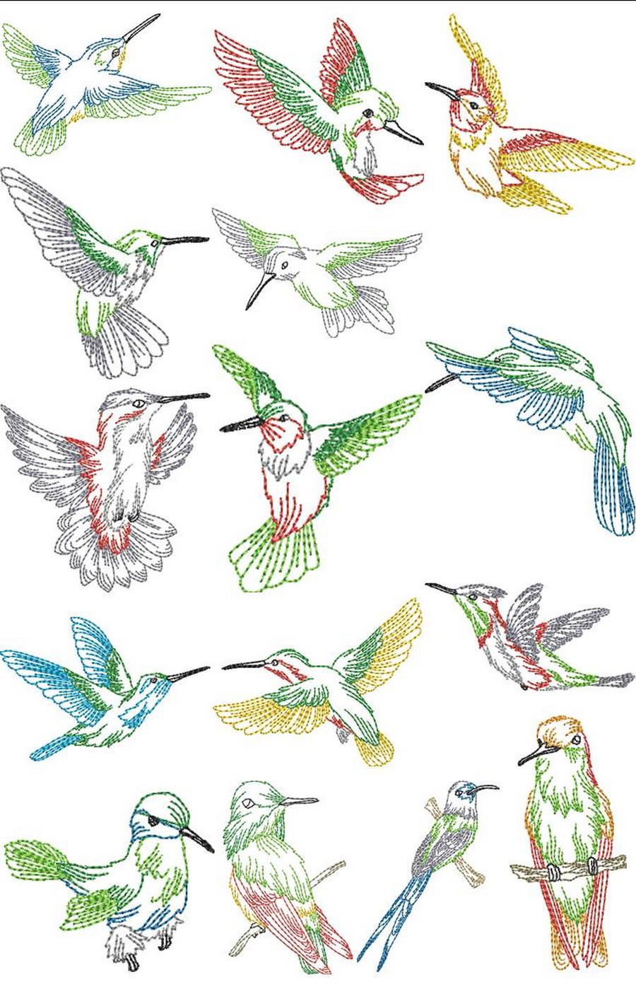 Download Hummingbirds and Honeysuckles | Machine Embroidery Designs ...