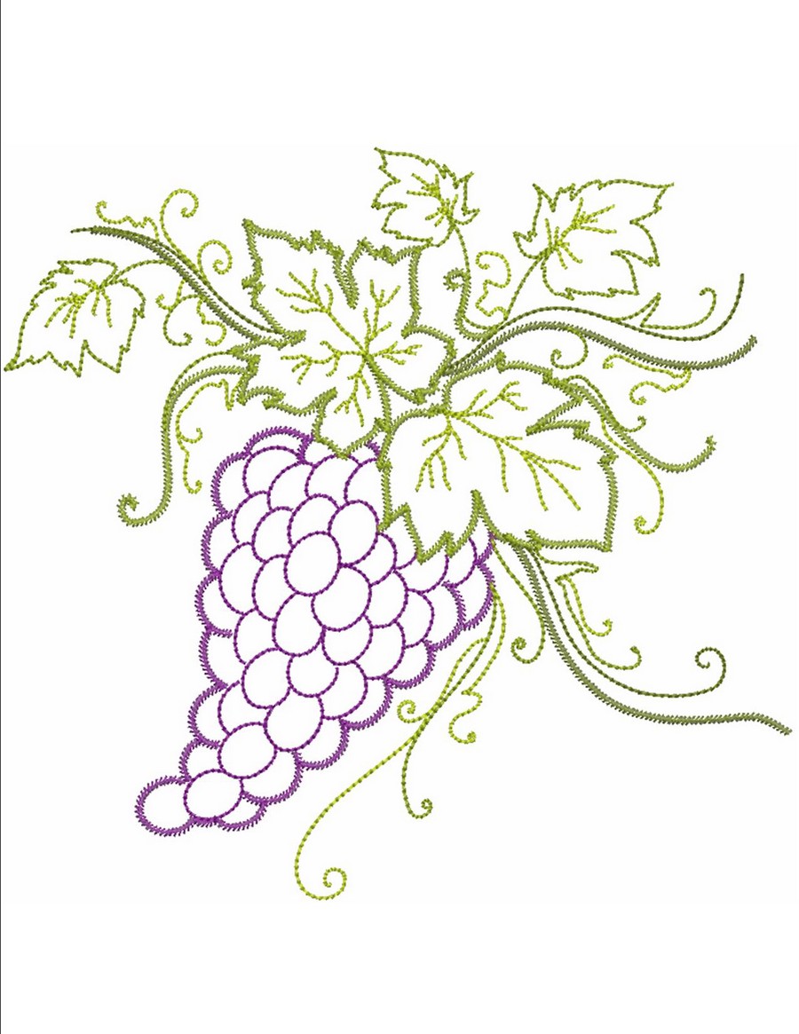 Grapes Design For Embroidery