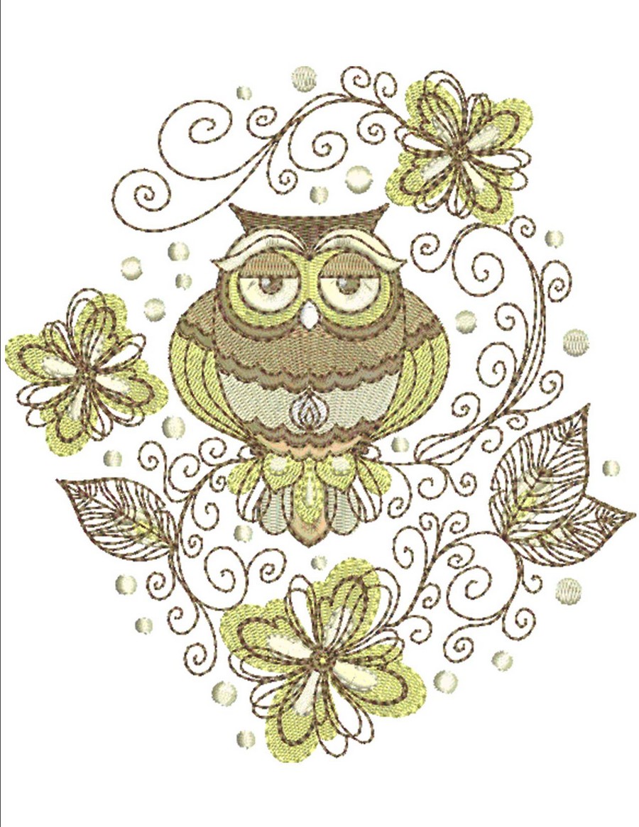 Retro Owl Swirls Designs | Machine Embroidery Designs By ...