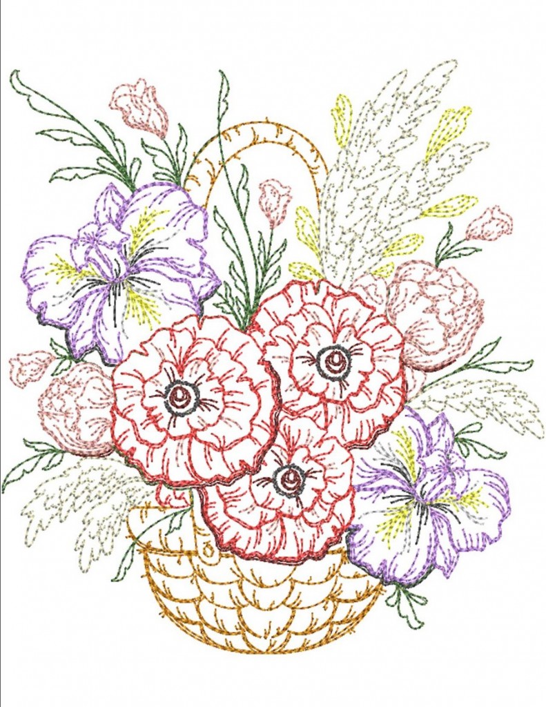 Timeless Floral Baskets Machine Embroidery Designs By Sew Swell