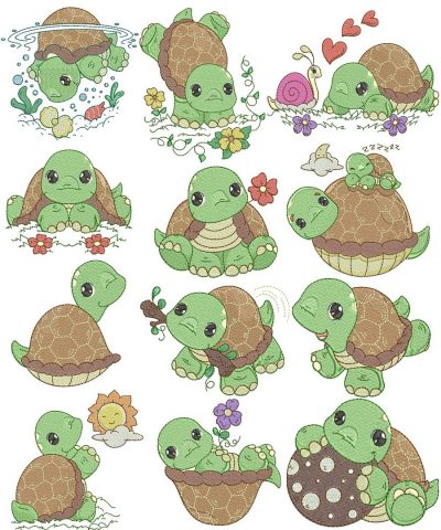 Precious Turtles | Machine Embroidery Designs By Sew Swell