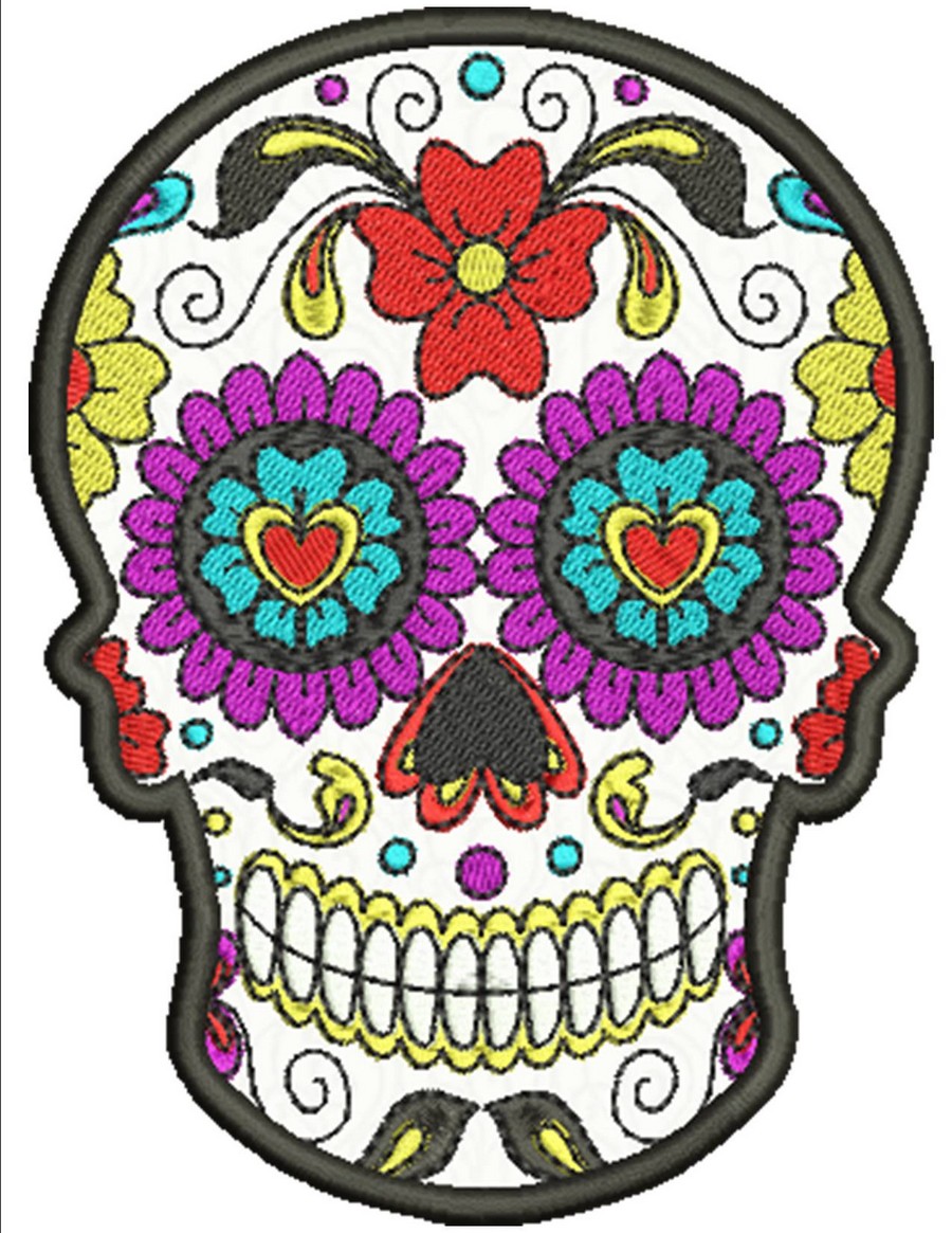 Sugar Skull Applique 001 | Machine Embroidery Designs By Sew Swell