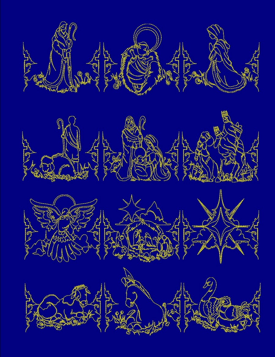 Nativity Continuous Line Embroidery | Machine Embroidery Designs By Sew